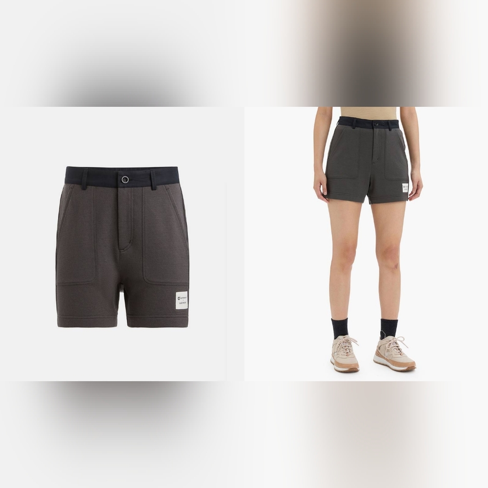 ICEBREAKER Wmns IB x Timberland Merino Terry Chino Shorts, Onyx/Black M